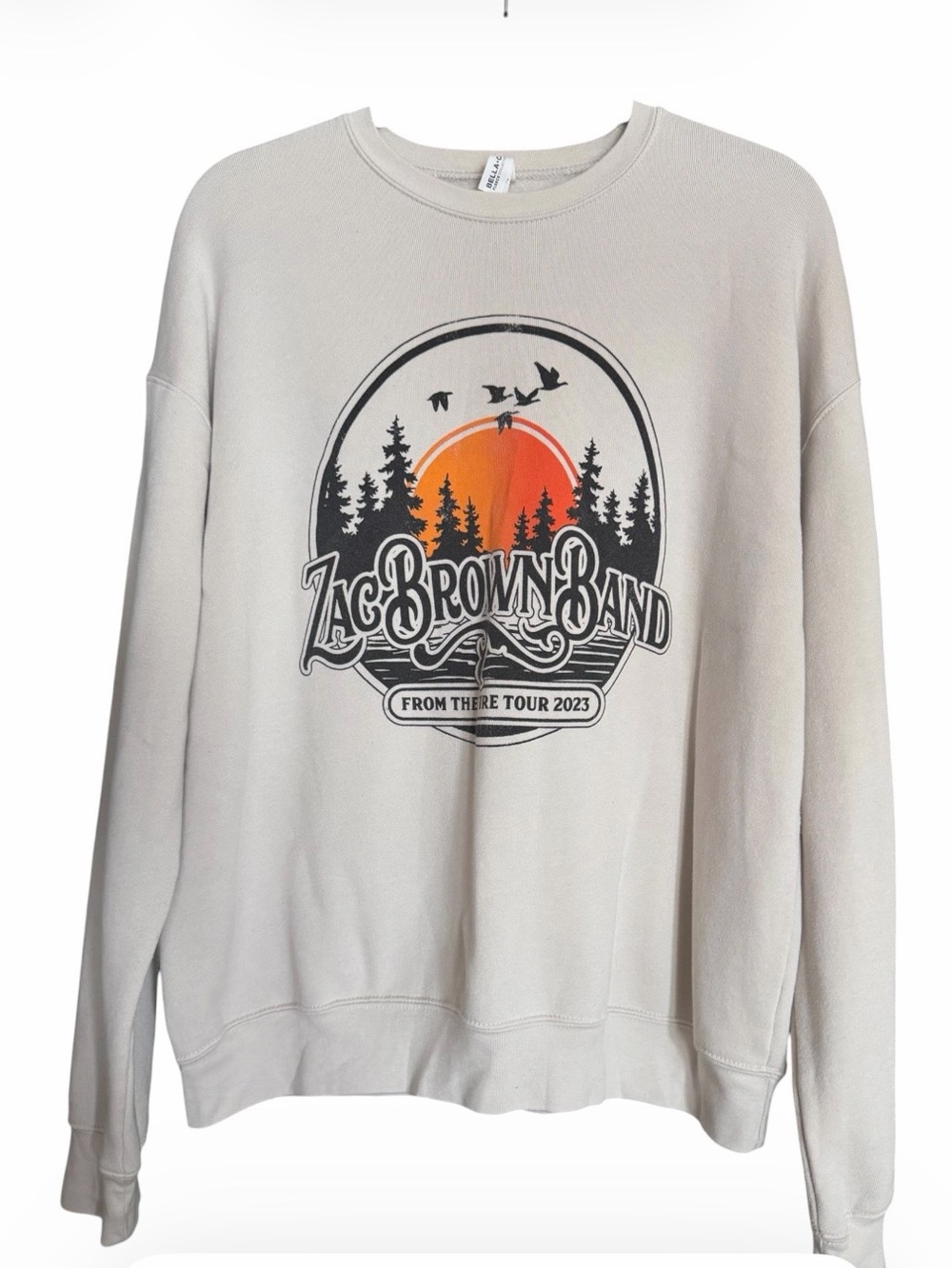 Men's Cream Zac Brown Graphic Sweatshirt - From The Fire Tour 2023